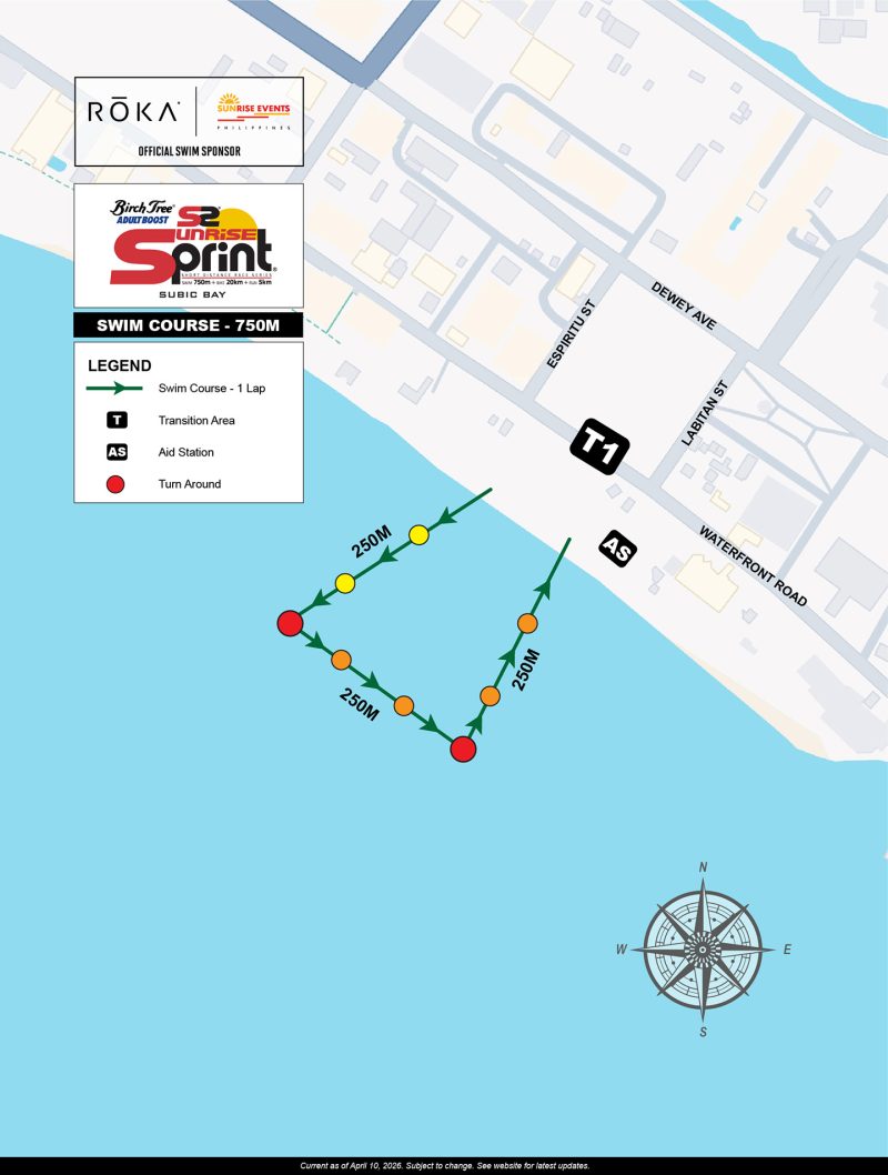 Sunrise Sprint Swim Course Map
