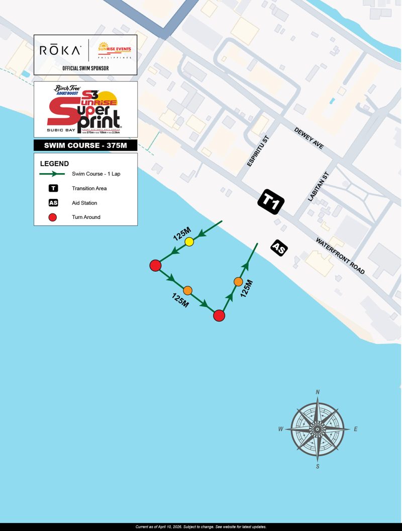 Super Sprint Swim Course Map